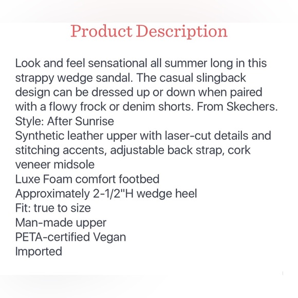 Skechers Beverlee Slingback Vegan
Wedges - After Sunrise - Picture 5 of 5